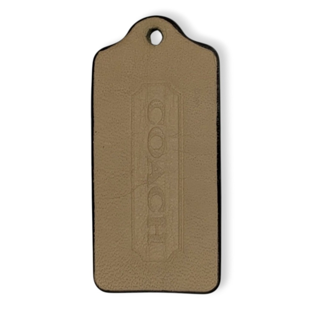 Coach Hangtag Vintage Tan Beige Leather Handbag Charm Accessory Post 1994